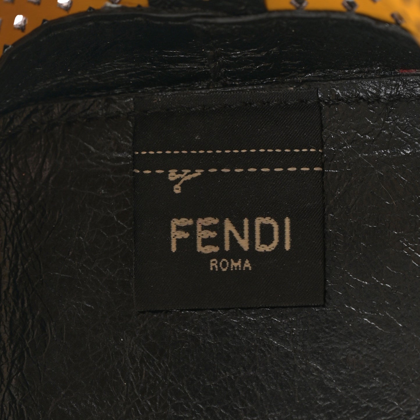 Vitello Liberty Glossy Lambskin F is Fendi Perforated Mini Mon Tresor Bucket Bag Sand Mimosa Black
