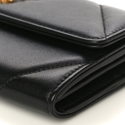 Chanel Lambskin Quilted Chanel 19 Flap Wallet Black 11 of 17