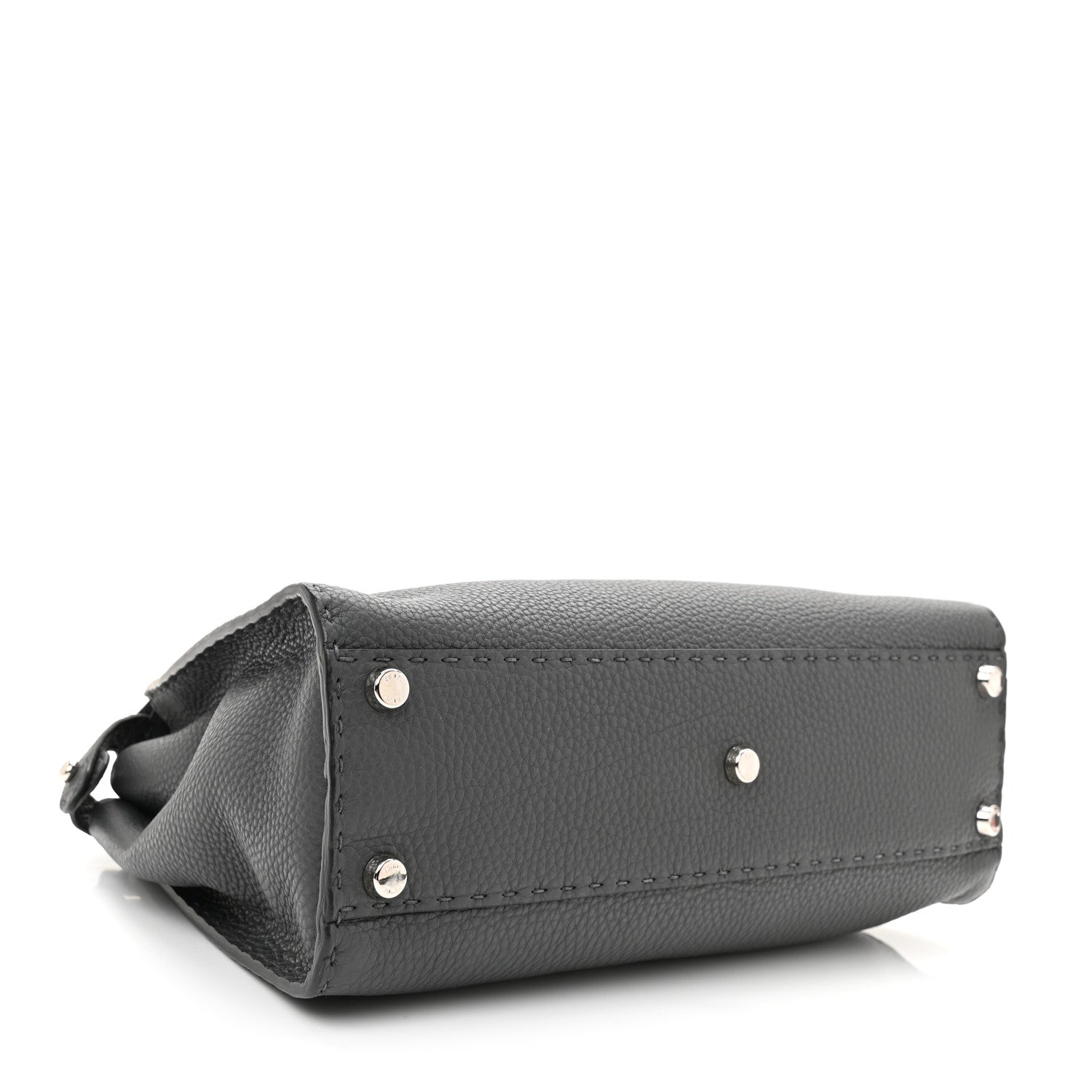 Fendi Cuoio Romano Selleria Bi-Color Medium Peekaboo Iconic Satchel Asfalto Latte 3 of 6