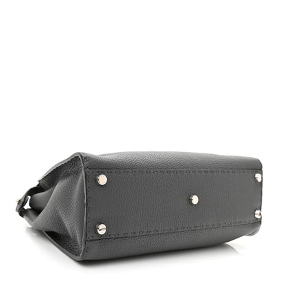 Fendi Cuoio Romano Selleria Bi-Color Medium Peekaboo Iconic Satchel Asfalto Latte 3 of 6