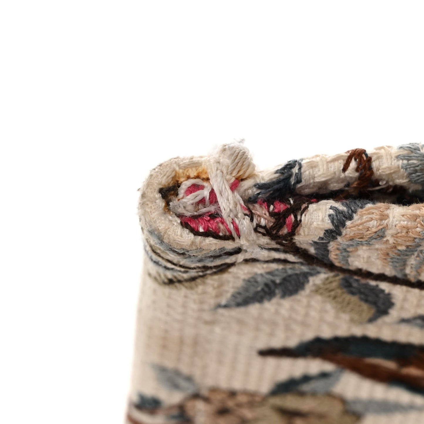 Canvas Embroidered Large Jardin D'Hiver Book Tote Latte Multicolor