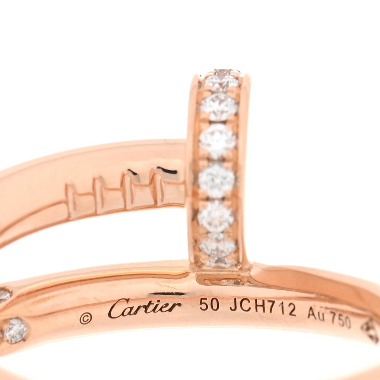 18K Pink Gold Diamond Juste Un Clou Ring 50 5.5