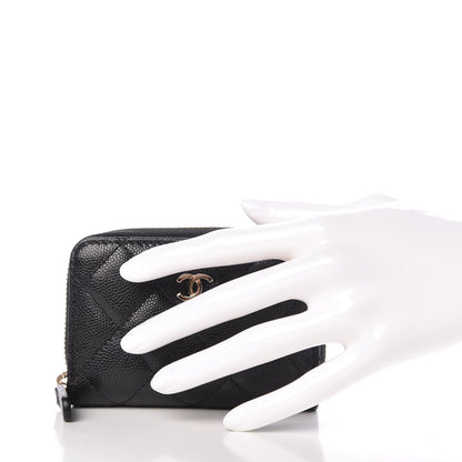Chanel Caviar Quilted Zip Coin Purse Black 2 of 9