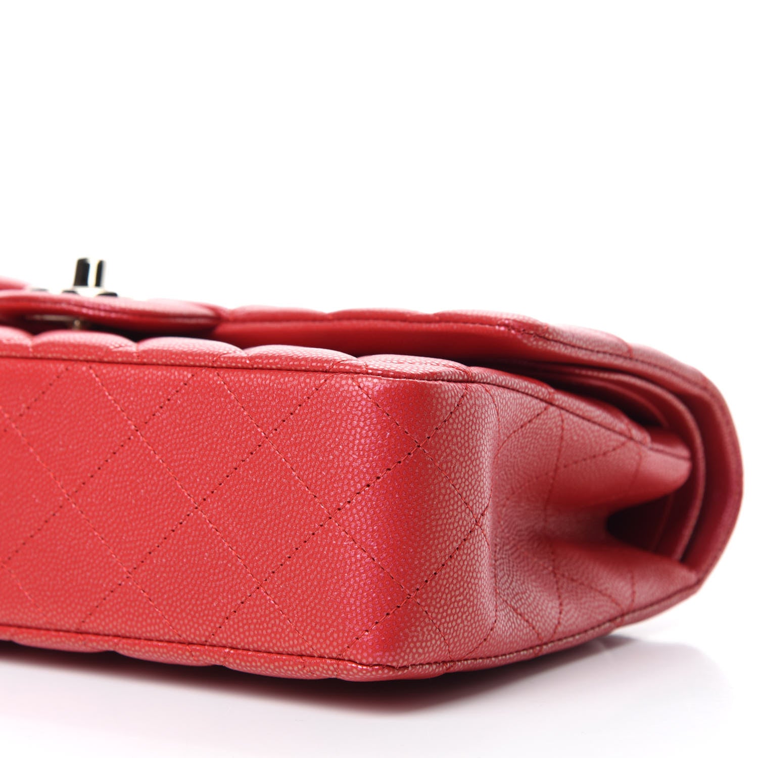 Chanel Iridescent Caviar Quilted Medium Double Flap Red 7 of 11