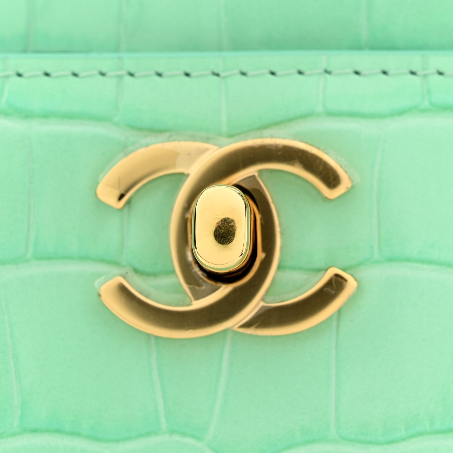 Chanel Calfskin Crocodile Embossed Archetype Small Shopping Tote Green 11 of 11