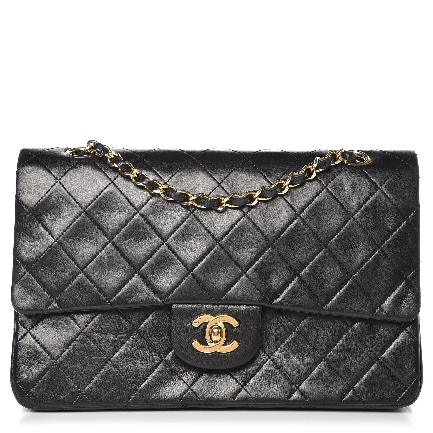 Chanel Lambskin Quilted Medium Double Flap Black 1 of 8