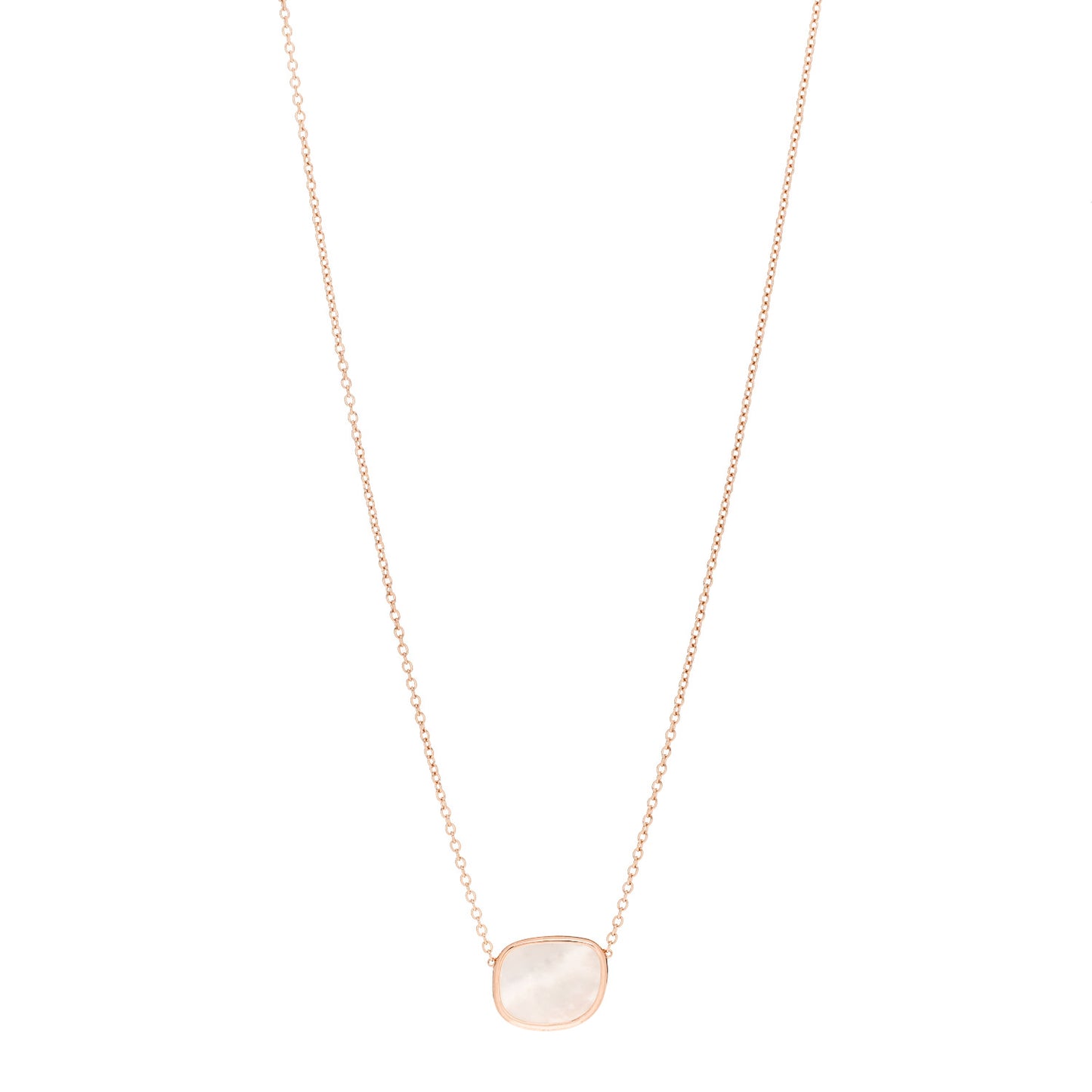 18K Rose Gold Mother of Pearl Amphibole Pendant Necklace