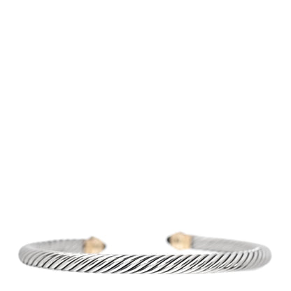 David Yurman Sterling Silver 14K Yellow Gold Black Onyx 5mm Cable Classics Petite Color Bracelet 3 of 4