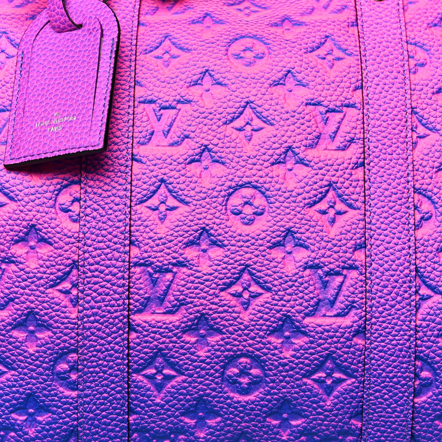 Louis Vuitton Taurillon Illusion Keepall Bandouliere 50 Bleu Rose 7 of 11