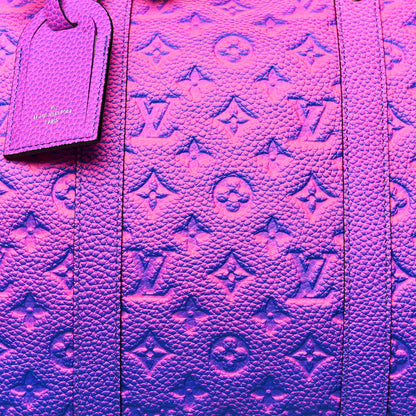 Louis Vuitton Taurillon Illusion Keepall Bandouliere 50 Bleu Rose 7 of 11