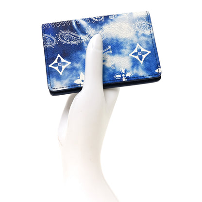 Louis Vuitton Cowhide Monogram Bandana Pocket Organizer Blue 2 of 7