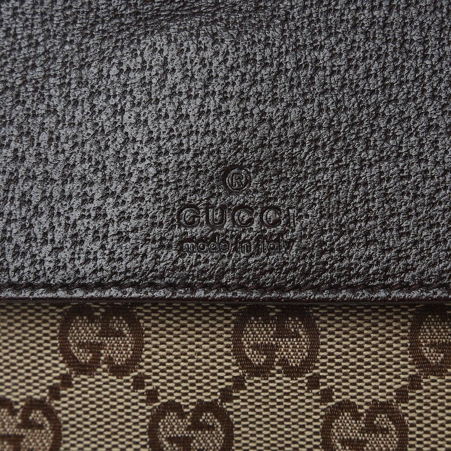 GG Monogram Double Pocket Belt Bag Dark Brown
