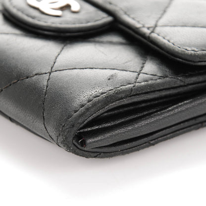 Chanel Lambskin Quilted Flap Card Holder Wallet Black 9 of 10