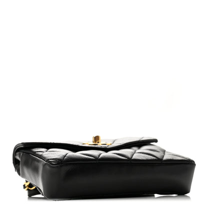 Chanel Lambskin Quilted Flap Waist Belt Bag 75 30 Black 3 of 11