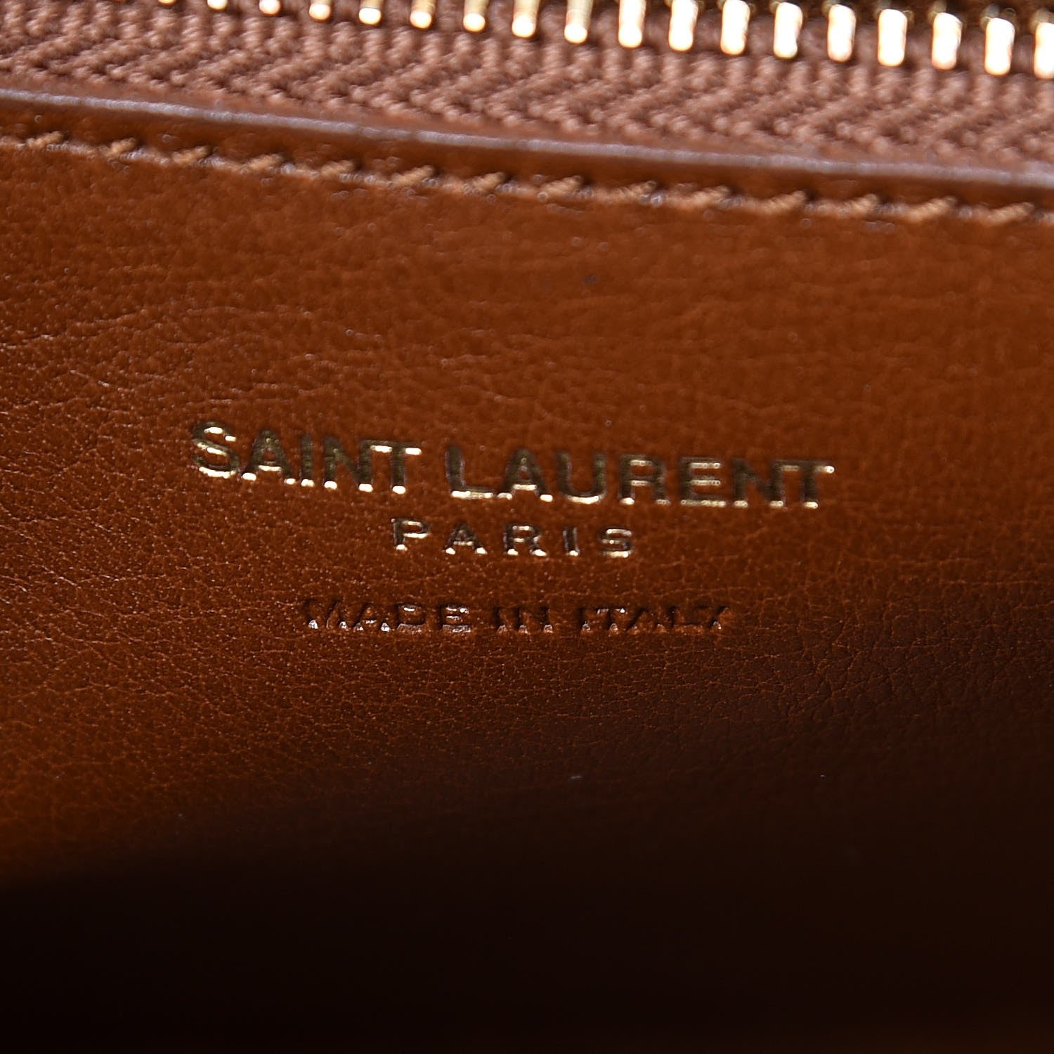 Saint Laurent Calfskin Matelasse Chevron Small Monogram Cabas Havane 6 of 12