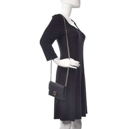 Gucci Dollar Calfskin Interlocking G Chain Wallet Black 2 of 11