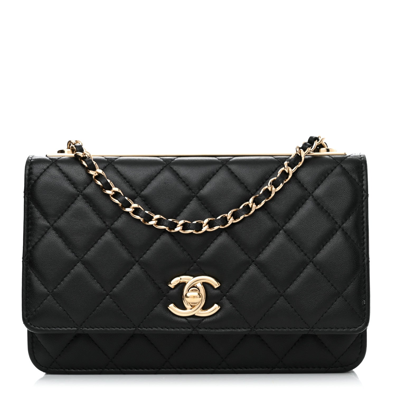 Chanel Lambskin Quilted Trendy CC Wallet On Chain WOC Black 1 of 12
