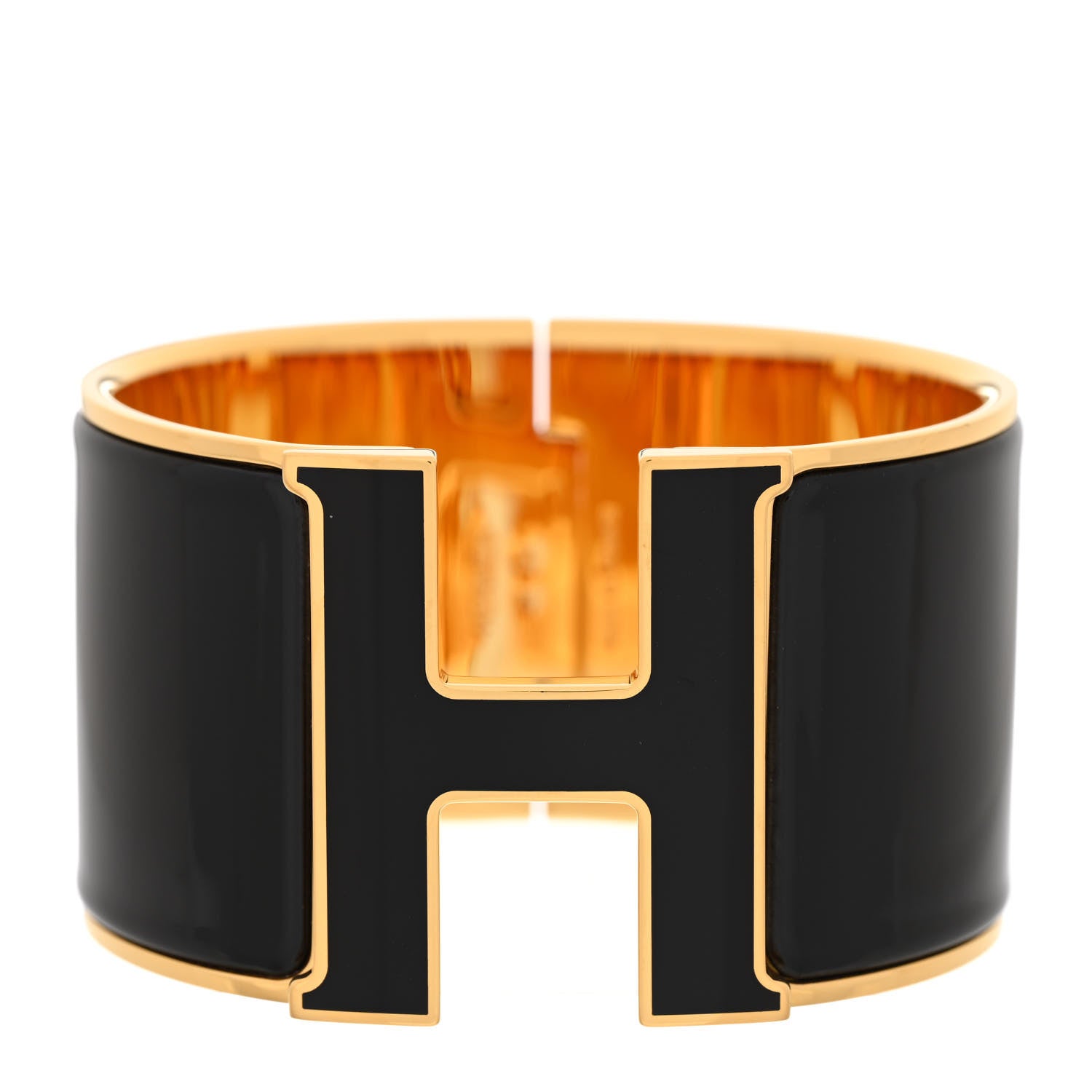 Hermes Enamel Extra Wide Clic Clac H Bracelet PM Black 1 of 6