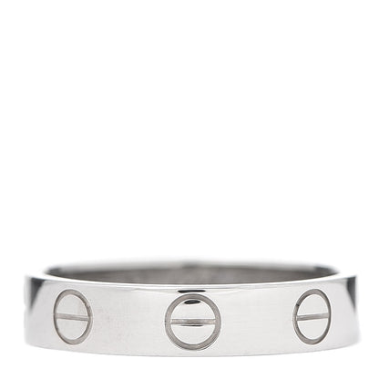 Cartier 18K White Gold 3.5mm LOVE Wedding Band Ring 48 4.5 1 of 4