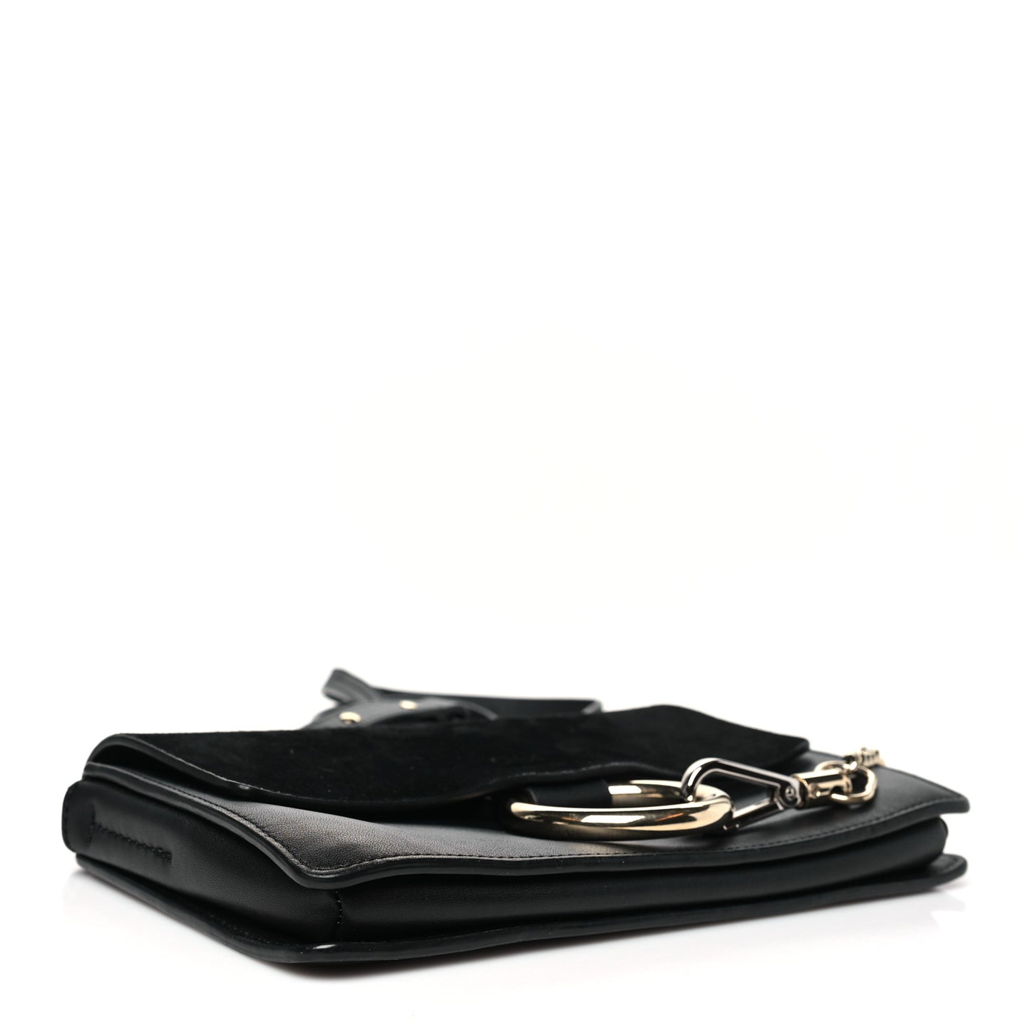 Suede Calfskin Small Faye Shoulder Bag Black