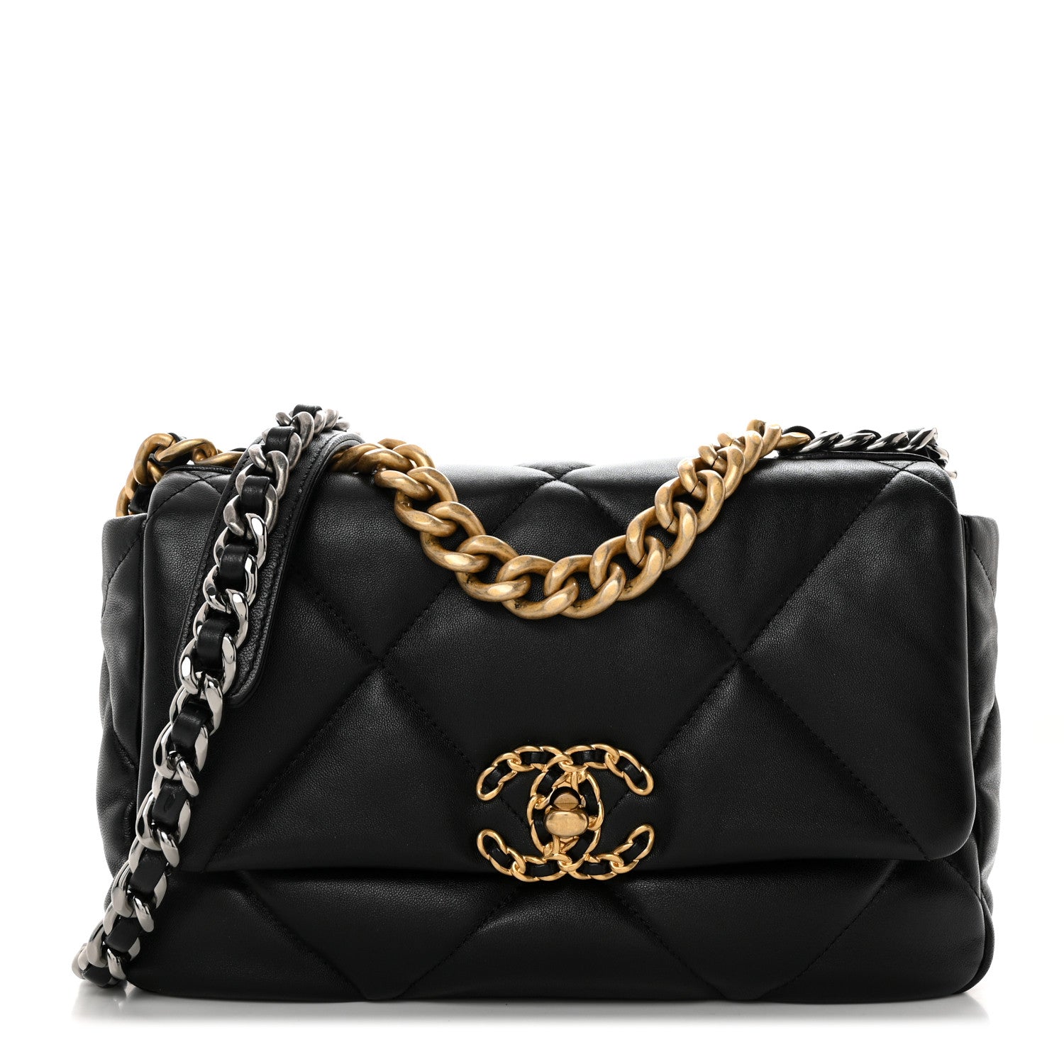Chanel Goatskin Quilted Medium Chanel 19 Flap Black 1 of 10