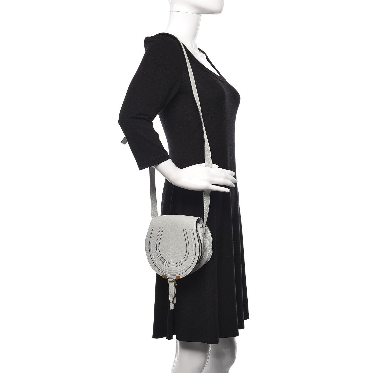 Chloe Calfskin Mini Marcie Round Crossbody Bag Airy Grey 2 of 10