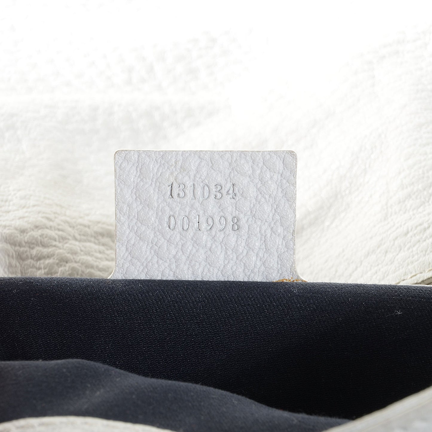 Pebbled Calfskin Web Blondie Flap White