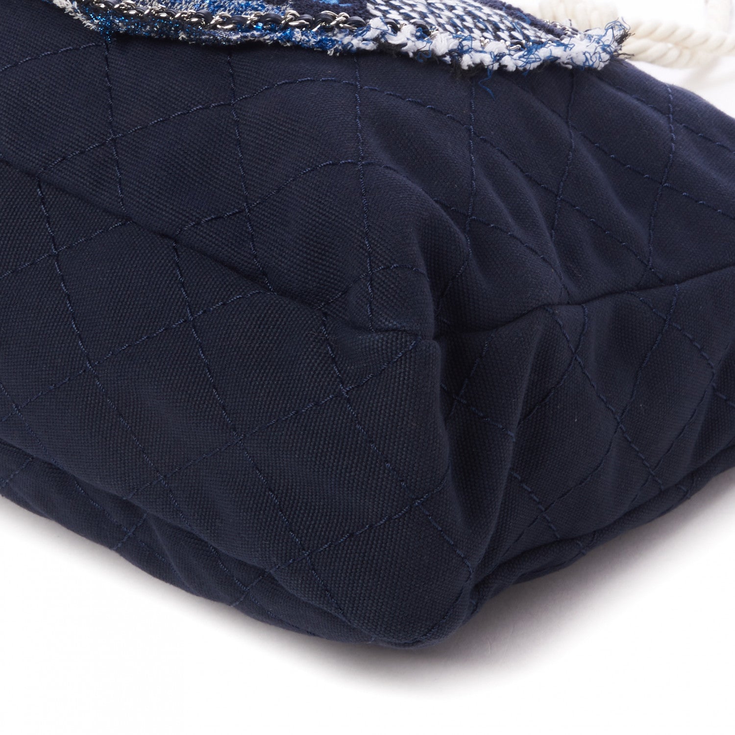 Chanel Canvas Quilted La Pausa Large Shopping Tote Navy 4 of 9