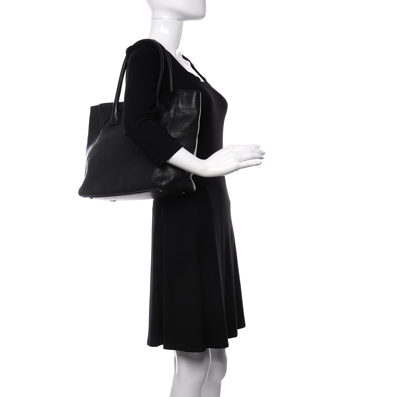Chanel Calfskin Tall Cerf Tote Black 2 of 9