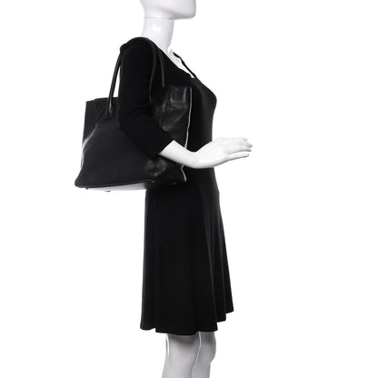 Chanel Calfskin Tall Cerf Tote Black 2 of 9