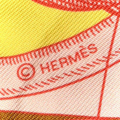 Hermes Silk Cavalleria D'Etriers Twilly Ocre Rose Vif Vert 3 of 6