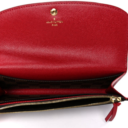 Louis Vuitton Damier Ebene Emilie Wallet Red 5 of 11