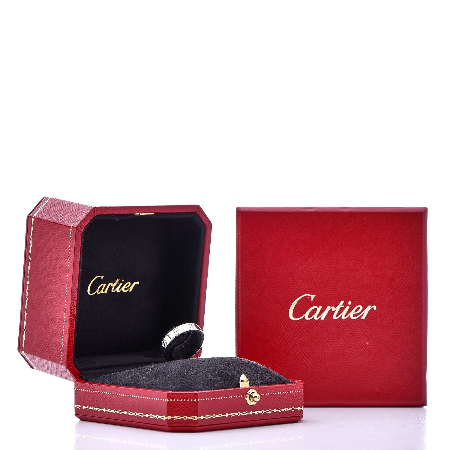 Cartier 18K White Gold Diamond 4mm LOVE Wedding Band Ring 51 5.75 5 of 5