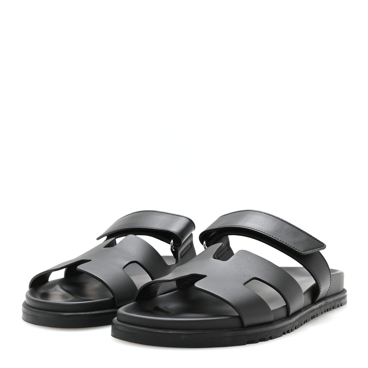 Hermes Calfskin Womens Chypre Sandals 40.5 Black 4 of 9