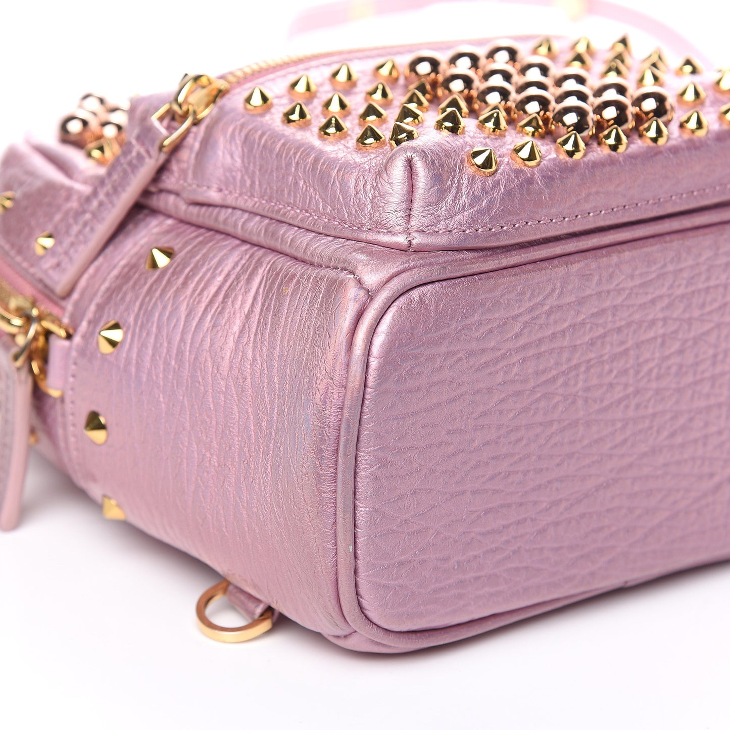 Calfskin Pearl Studs X-Mini Stark Bebe Boo Backpack Prism Pink