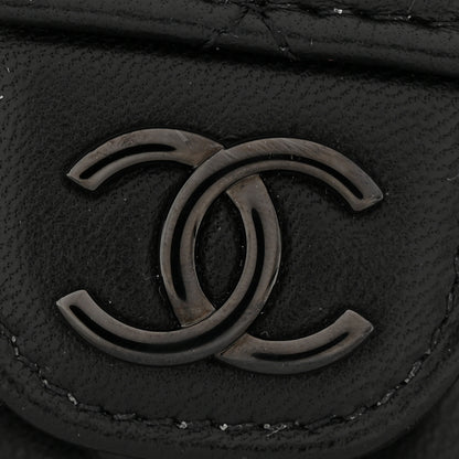 Chanel Lambskin Quilted Flap Phone Holder With Chain So Black 37 of 37