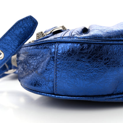 Balenciaga Metallic Arena Agneau Le Cagole Shoulder Bag XS Blue 10 of 13