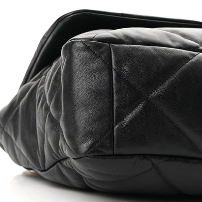 Chanel Goatskin Quilted Maxi Chanel 19 Flap Black 9 of 11