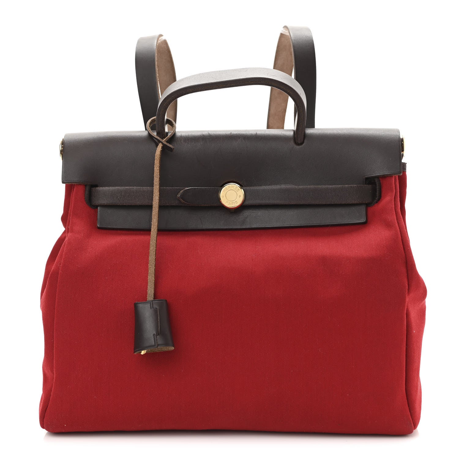 Hermes Toile Vache Calfskin Herbag 30 PM Backpack 1 of 15