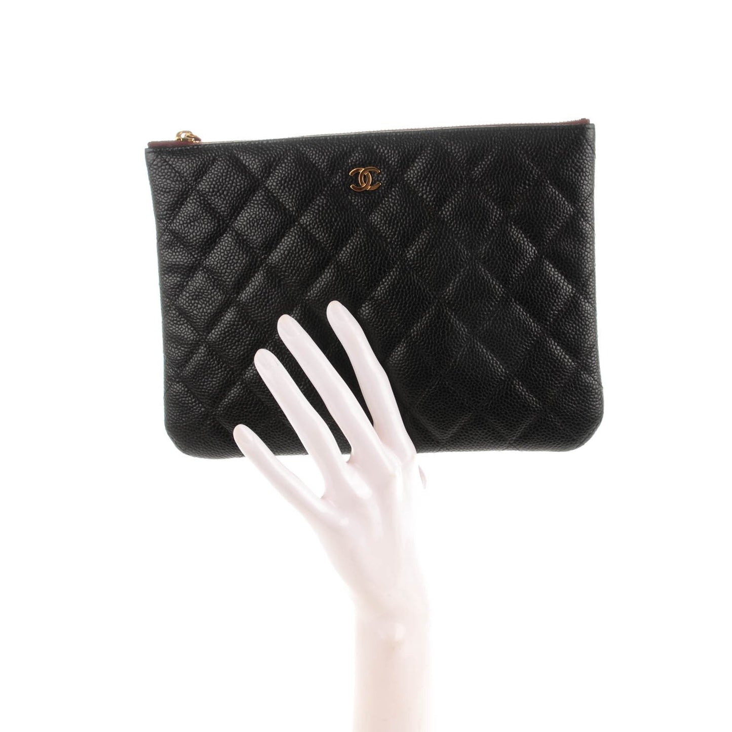 Caviar Quilted Medium Cosmetic Case Black