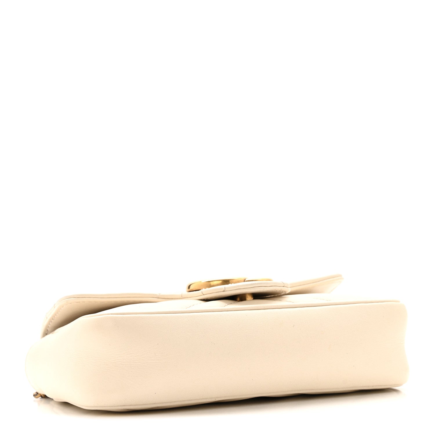 Gucci Calfskin Matelasse Super Mini GG Marmont Shoulder Bag White 4 of 16