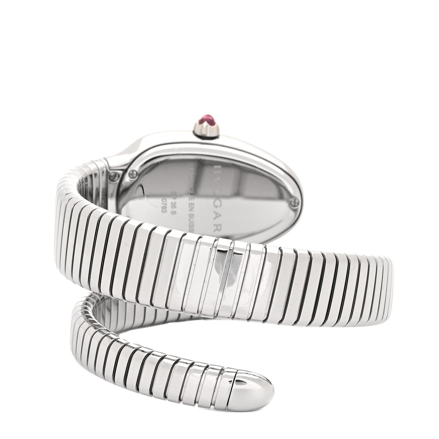 Bulgari Stainless Steel Diamond Bezel 35mm Serpenti Tubogas Quartz Watch 3 of 5