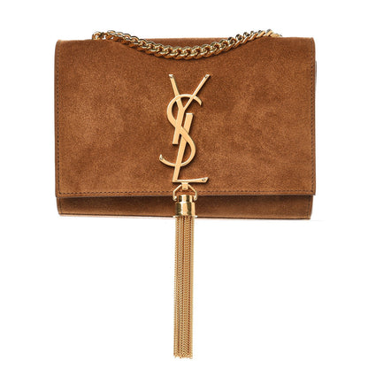 Saint Laurent Suede Small Classic Monogram Kate Tassel Satchel Light Ochre 1 of 6