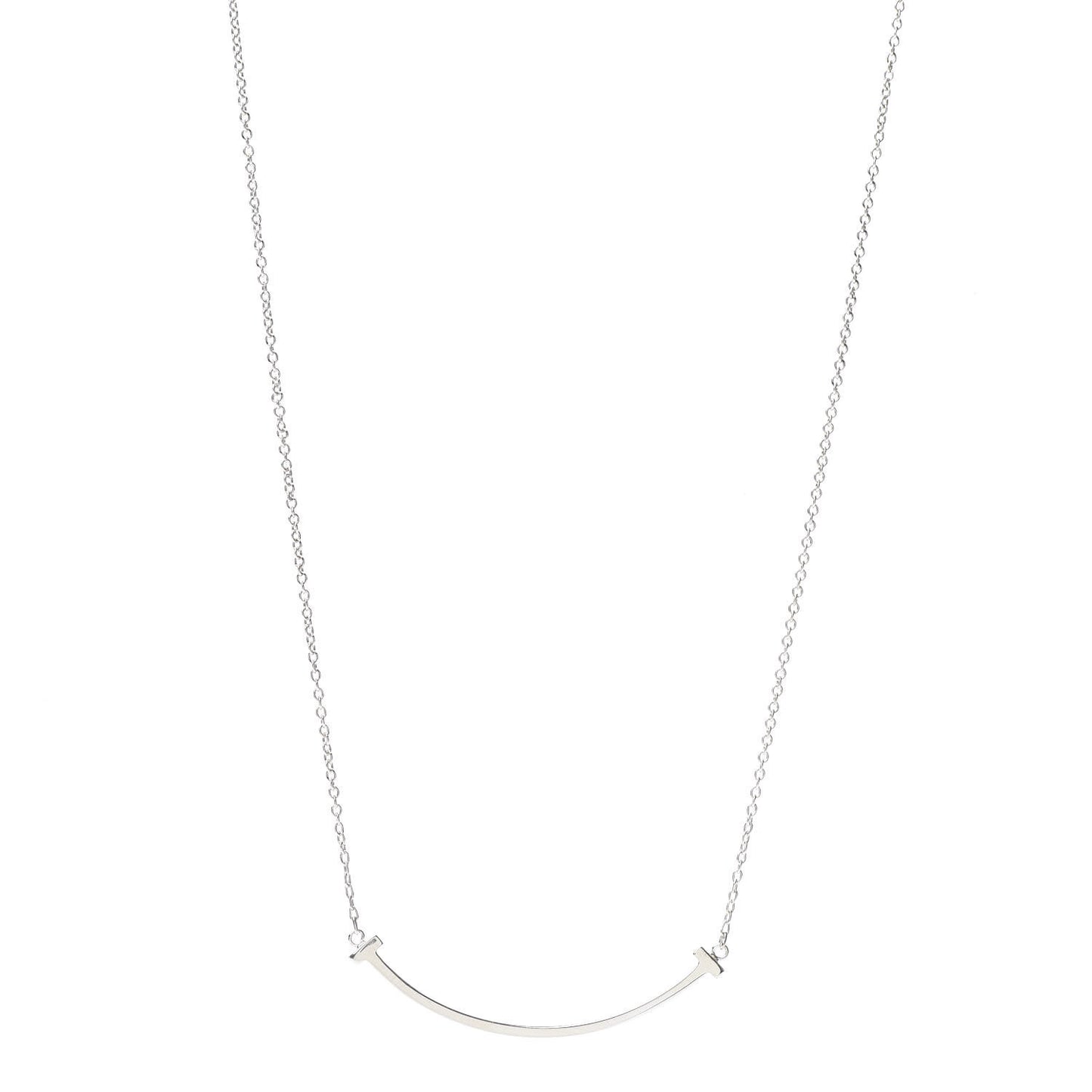 Sterling Silver Small T Smile Pendant Necklace