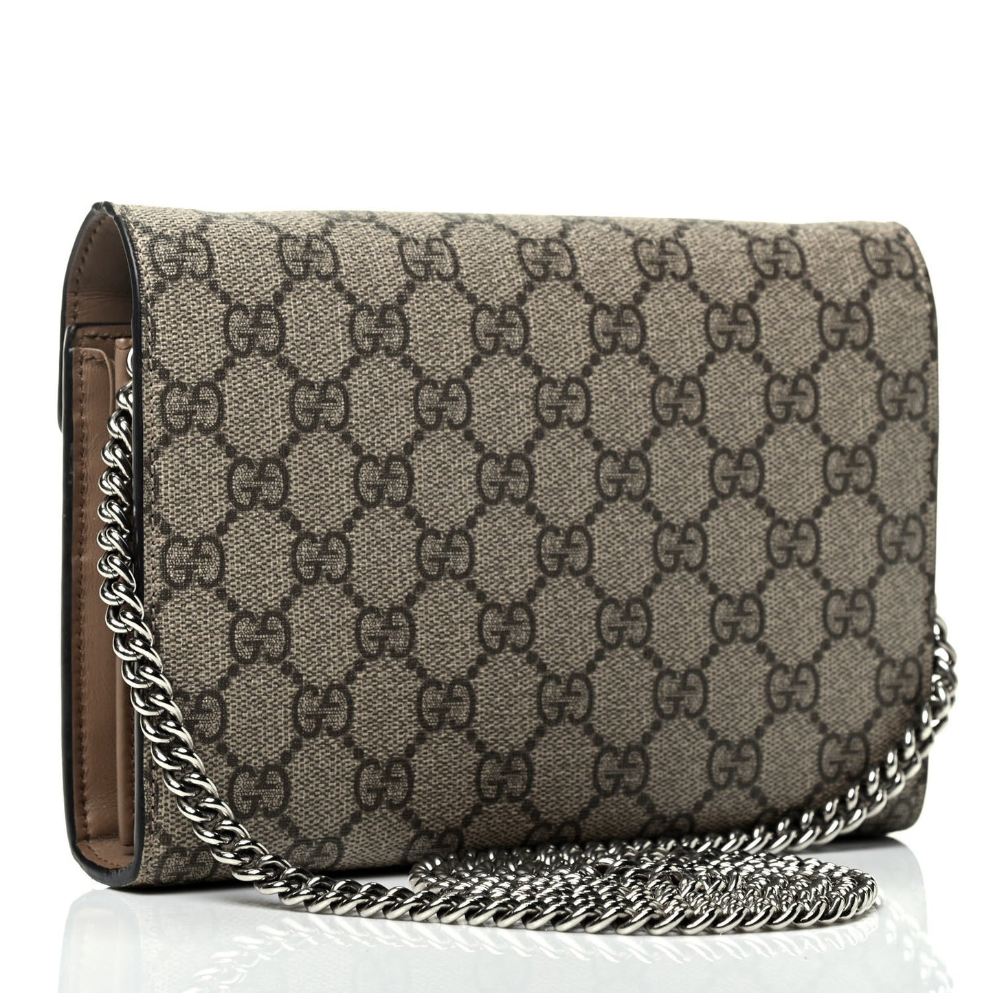 GG Supreme Monogram Mini Dionysus Chain Wallet Beige Taupe