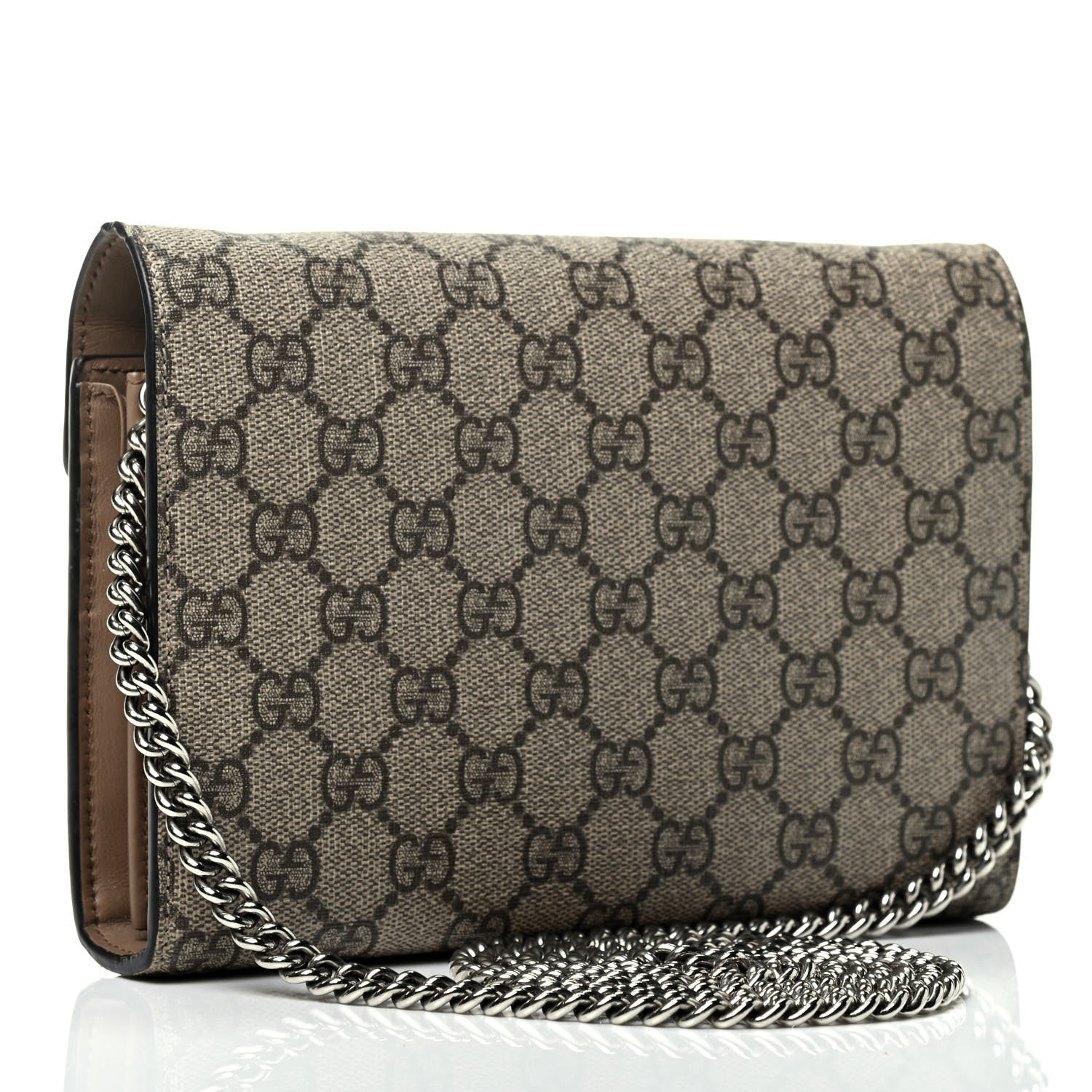 Gucci GG Supreme Monogram Mini Dionysus Chain Wallet Beige Taupe 2 of 4