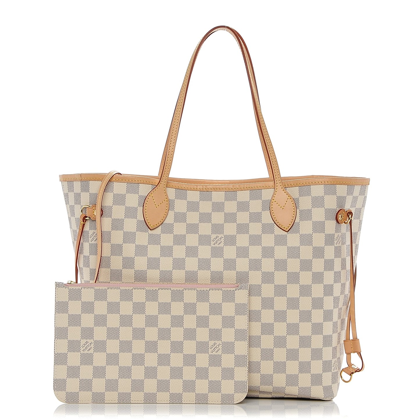 Damier Azur Neo Neverfull MM Rose Ballerine