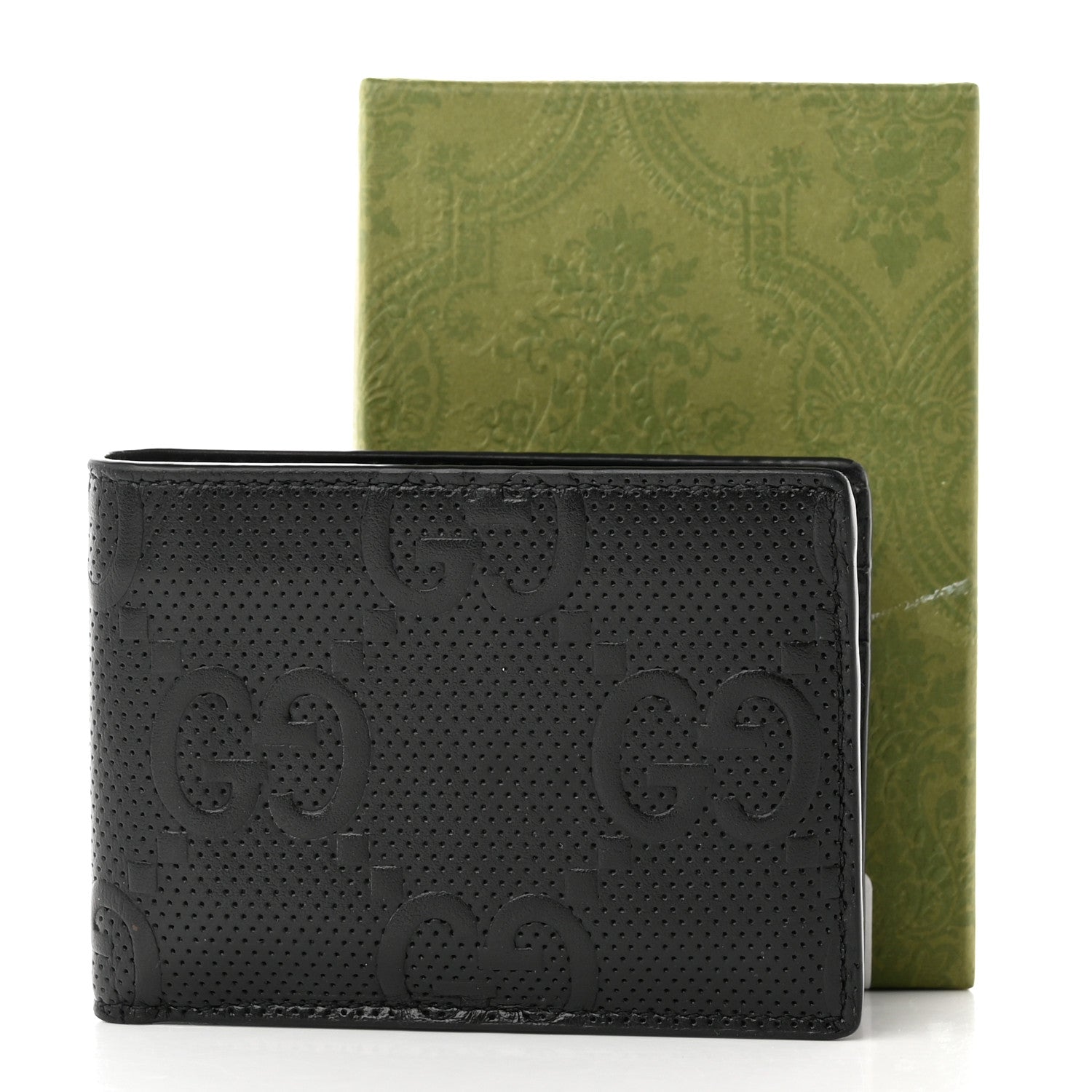 Gucci Calfskin GG Tennis Embossed Bi-Fold Wallet Black 13 of 13