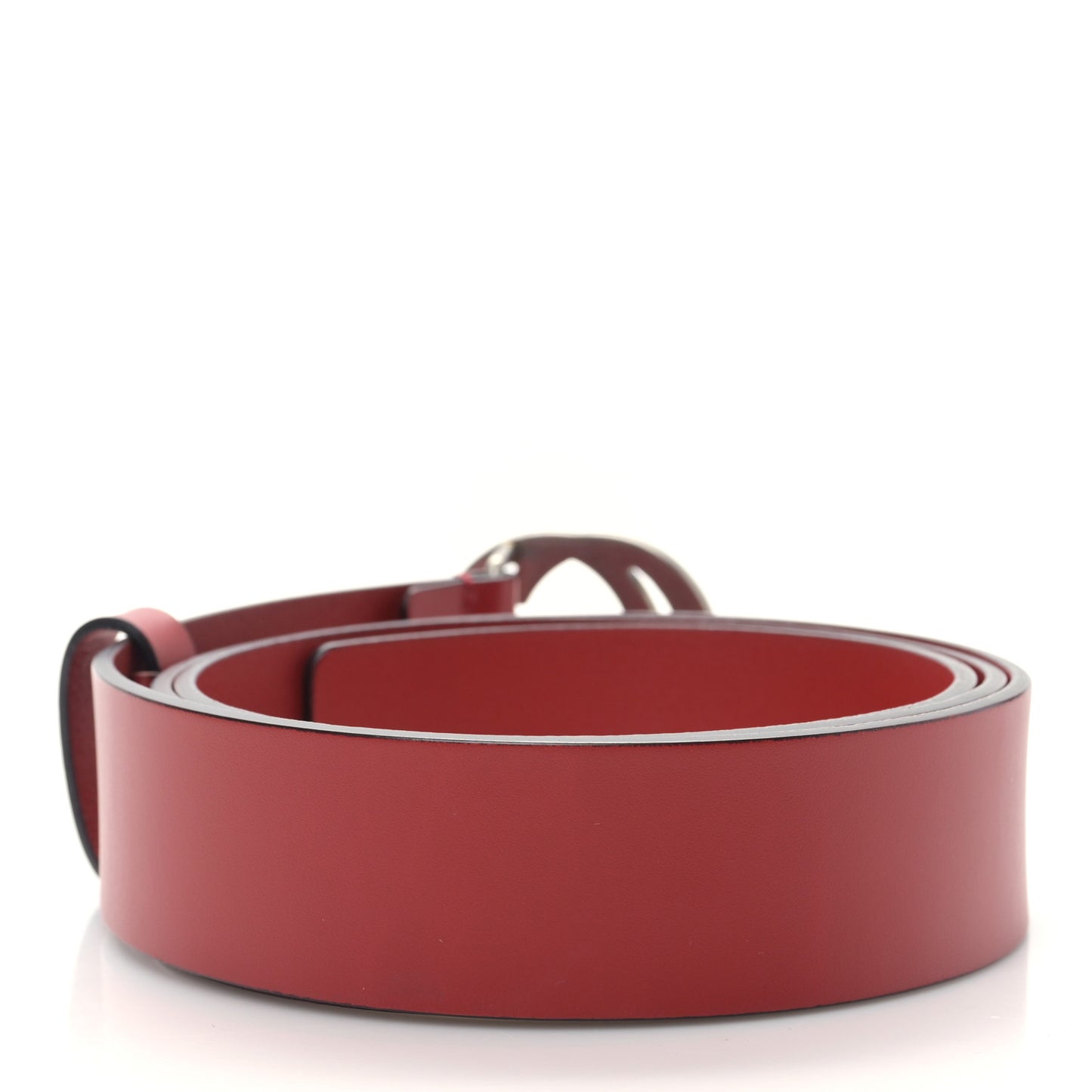 Selleria Calfskin Nickel Interlocking G 37mm Belt 110 44 Rosso