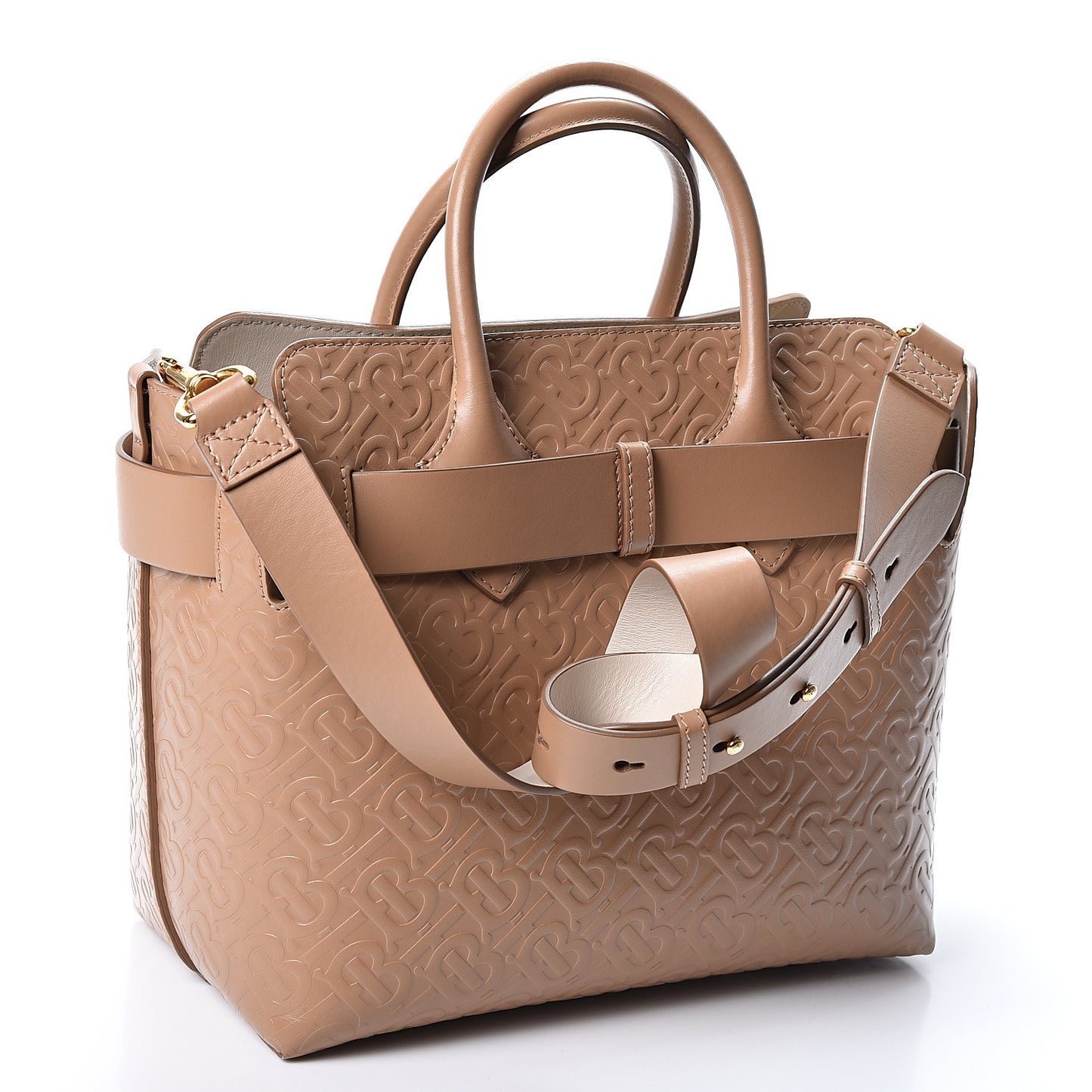 Calfskin Embossed Monogram Small Belt Bag Light Camel